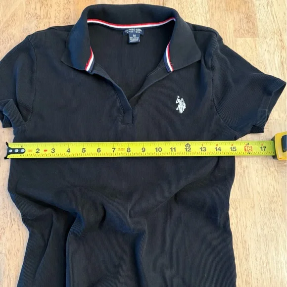 U.S. Polo Assn. Woman’s Black Polo with Embroidered Logo - Picture 4 of 5
